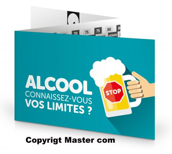 Réglette MASTERCOM pour le calcul de l'alcoolémie pour   l'atelier sensibilisation conduite addictive dans un établissement scolaire de Loire Atlantique